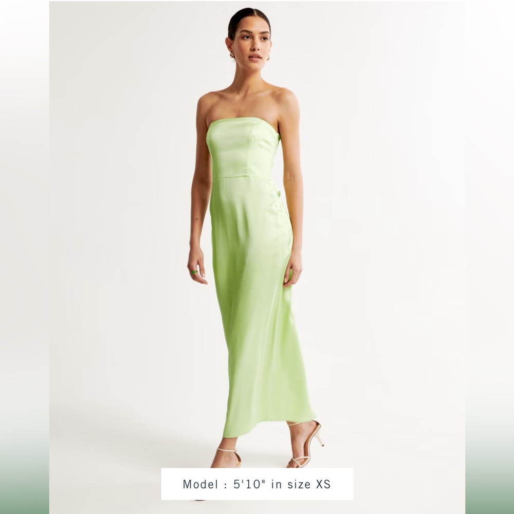 Strapless Satin Maxi Dress